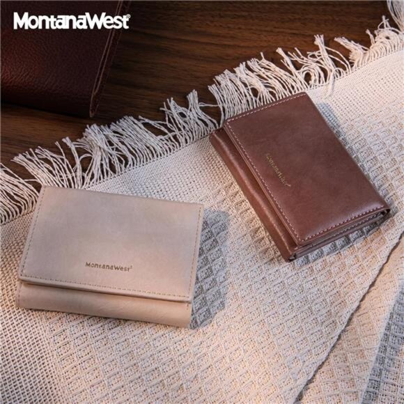 Womens Small Wallet RFID Trifold Leather Card Holder ID Window Compact Purse - Picture 4 of 7